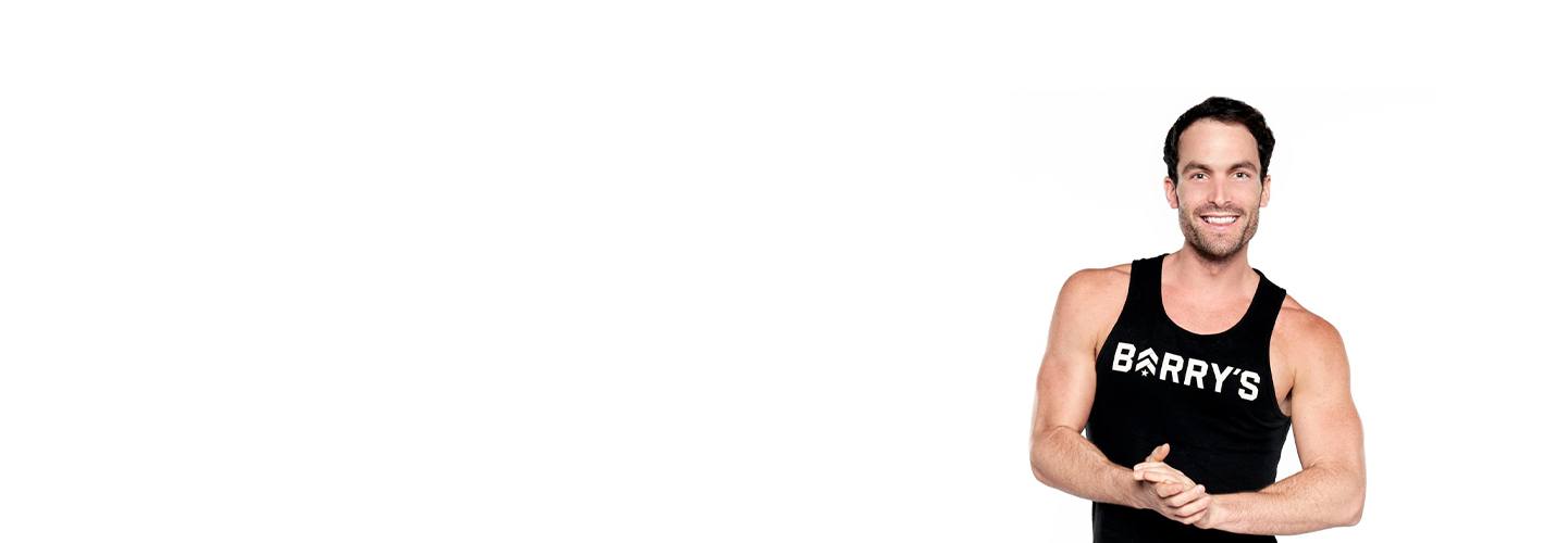 Barry's instructor Alex Sapot in blank tank with hands held