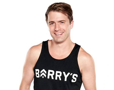 Barry's instructor Erik Steffens wearing black tank