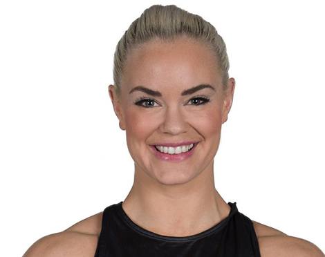 headshot barry's instructor Fam Elgan in black sports bra