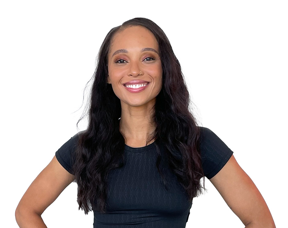 Barry's instructor standing confidently wearing a black top against a white background.