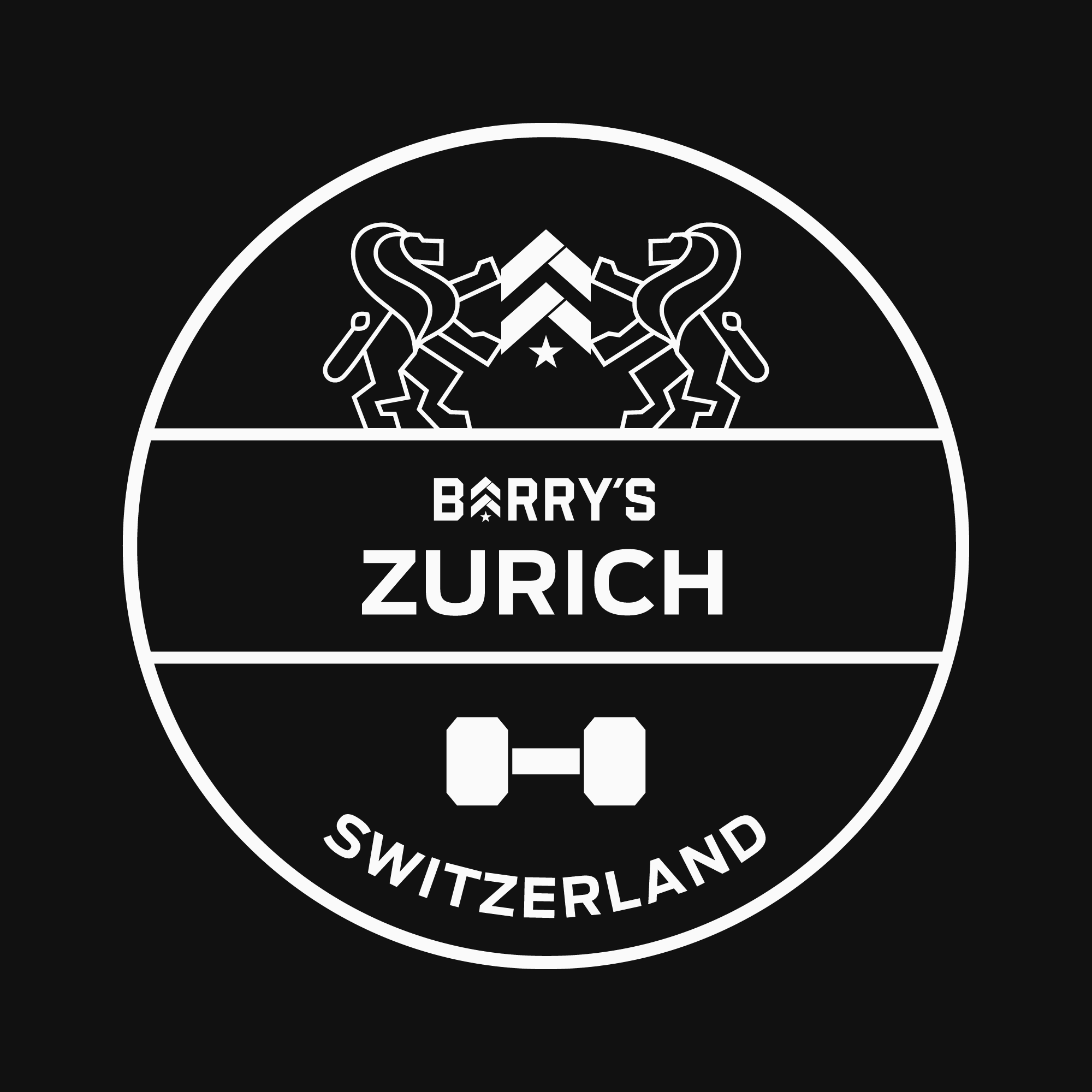 BARRY'S ZURICH SQUARE BLACK AND WHITE LOGO